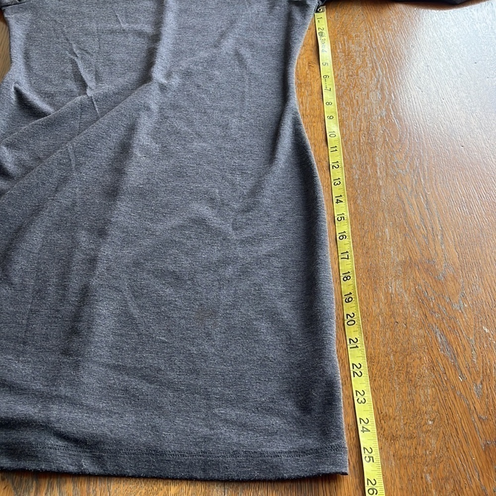 Old Navy dress midi length body fitted charcoal heather long sleeves size Small - Picture 10 of 15